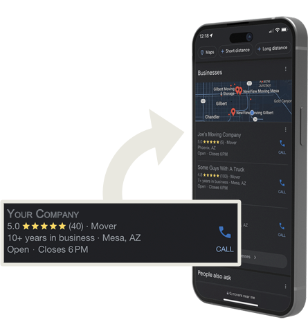 google my business phone maps illustration